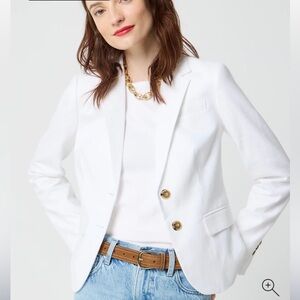 J. Crew CreamTailored Stretch Cotton2 Button Blazer size 2